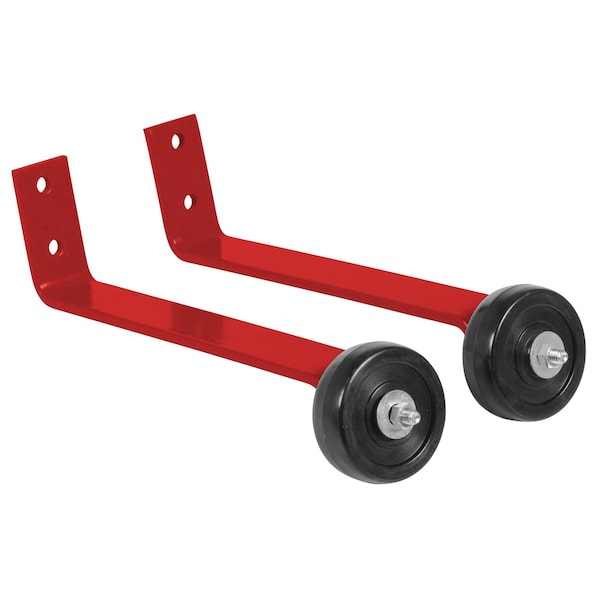 RED PIPE RAILING BARRICADE BASE W/WHEELS, PK2